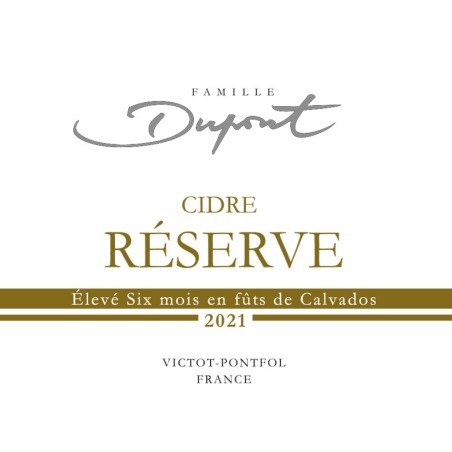 Cidre Cuvée Réserve biologique – Domaine Dupont