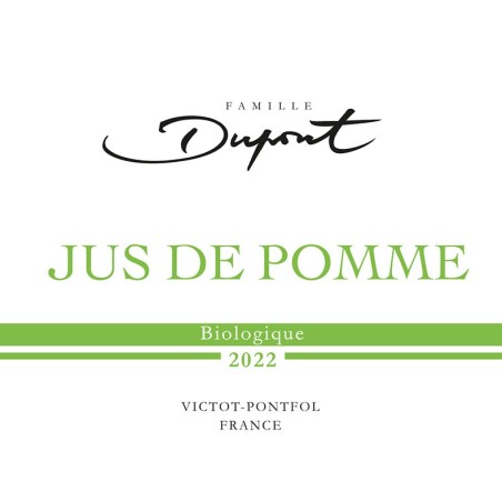Jus de Pomme Bio 100% Pur Jus de Normandie | Domaine Dupont